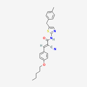 molecular formula C26H27N3O2S B11652258 (2E)-2-cyano-N-[5-(4-methylbenzyl)-1,3-thiazol-2-yl]-3-[4-(pentyloxy)phenyl]prop-2-enamide 