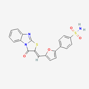 molecular formula C20H13N3O4S2 B11652266 4-{5-[(Z)-(3-oxo[1,3]thiazolo[3,2-a]benzimidazol-2(3H)-ylidene)methyl]furan-2-yl}benzenesulfonamide 