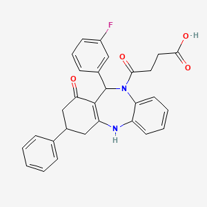 4-[11-(3-fluorophenyl)-1-oxo-3-phenyl-1,2,3,4,5,11-hexahydro-10H-dibenzo[b,e][1,4]diazepin-10-yl]-4-oxobutanoic acid