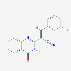 molecular formula C17H10BrN3O B11652310 (2E)-3-(3-bromophenyl)-2-(4-oxo-3,4-dihydroquinazolin-2-yl)prop-2-enenitrile 