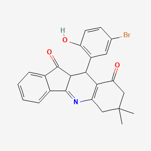 molecular formula C24H20BrNO3 B11652311 10-(5-bromo-2-hydroxyphenyl)-7,7-dimethyl-7,8,10,10a-tetrahydro-6H-indeno[1,2-b]quinoline-9,11-dione 