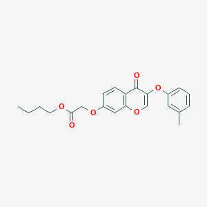 molecular formula C22H22O6 B11652339 butyl {[3-(3-methylphenoxy)-4-oxo-4H-chromen-7-yl]oxy}acetate 