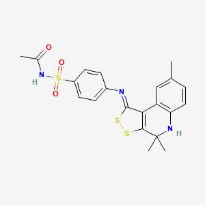 N-Acetyl-4-(4,4,8-trimethyl-4,5-dihydro-2,3-dithia-5-aza-cyclopenta[a]naphthalen-1-ylideneamino)-benzenesulfonamide