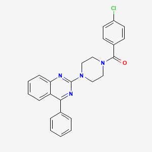 molecular formula C25H21ClN4O B11652369 2-[4-(4-Chlorobenzoyl)piperazin-1-yl]-4-phenylquinazoline 