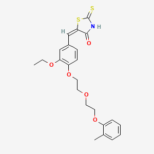 (5E)-5-(3-ethoxy-4-{2-[2-(2-methylphenoxy)ethoxy]ethoxy}benzylidene)-2-thioxo-1,3-thiazolidin-4-one