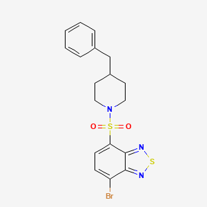 molecular formula C18H18BrN3O2S2 B11652415 4-[(4-Benzylpiperidin-1-yl)sulfonyl]-7-bromo-2,1,3-benzothiadiazole 