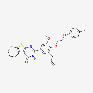 molecular formula C29H30N2O4S B11652441 2-{3-allyl-5-methoxy-4-[2-(4-methylphenoxy)ethoxy]phenyl}-5,6,7,8-tetrahydro[1]benzothieno[2,3-d]pyrimidin-4(3H)-one 