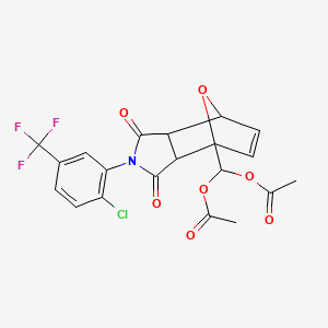 {2-[2-chloro-5-(trifluoromethyl)phenyl]-1,3-dioxo-1,2,3,3a,7,7a-hexahydro-4H-4,7-epoxyisoindol-4-yl}methanediyl diacetate