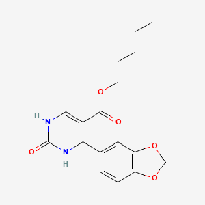 Pentyl 4-(1,3-benzodioxol-5-yl)-6-methyl-2-oxo-1,2,3,4-tetrahydropyrimidine-5-carboxylate