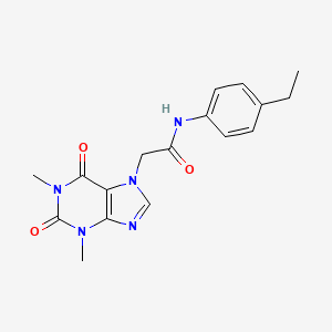 molecular formula C17H19N5O3 B11652495 2-(1,3-dimethyl-2,6-dioxo-1,2,3,6-tetrahydro-7H-purin-7-yl)-N-(4-ethylphenyl)acetamide 