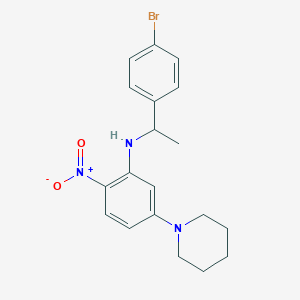 N-[1-(4-bromophenyl)ethyl]-2-nitro-5-(piperidin-1-yl)aniline