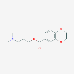 molecular formula C14H19NO4 B11652542 3-(Dimethylamino)propyl 2,3-dihydro-1,4-benzodioxine-6-carboxylate 