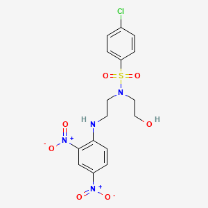 molecular formula C16H17ClN4O7S B11652552 4-chloro-N-{2-[(2,4-dinitrophenyl)amino]ethyl}-N-(2-hydroxyethyl)benzenesulfonamide 