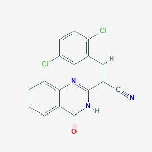 molecular formula C17H9Cl2N3O B11652576 (2Z)-3-(2,5-dichlorophenyl)-2-(4-oxo-3,4-dihydroquinazolin-2-yl)prop-2-enenitrile 