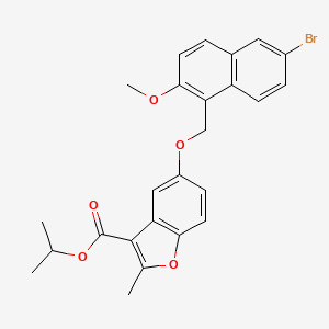 molecular formula C25H23BrO5 B11652578 Propan-2-yl 5-[(6-bromo-2-methoxynaphthalen-1-yl)methoxy]-2-methyl-1-benzofuran-3-carboxylate 