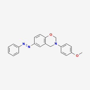 molecular formula C21H19N3O2 B11652610 3-(4-methoxyphenyl)-6-[(E)-phenyldiazenyl]-3,4-dihydro-2H-1,3-benzoxazine 