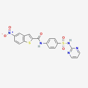 5-nitro-N-[4-(pyrimidin-2-ylsulfamoyl)phenyl]-1-benzothiophene-2-carboxamide