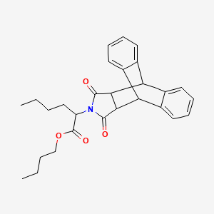 molecular formula C28H31NO4 B11652636 Butyl 2-(16,18-dioxo-17-azapentacyclo[6.6.5.0~2,7~.0~9,14~.0~15,19~]nonadeca-2,4,6,9,11,13-hexaen-17-yl)hexanoate (non-preferred name) 