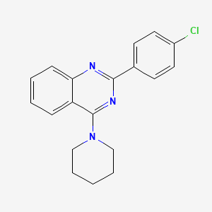 molecular formula C19H18ClN3 B11652637 2-(4-Chlorophenyl)-4-(piperidin-1-yl)quinazoline 