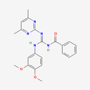 N-[(Z)-[(3,4-Dimethoxyphenyl)amino][(4,6-dimethylpyrimidin-2-YL)amino]methylidene]benzamide