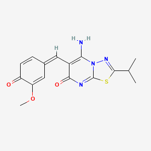 (6Z)-6-(4-hydroxy-3-methoxybenzylidene)-5-imino-2-(propan-2-yl)-5,6-dihydro-7H-[1,3,4]thiadiazolo[3,2-a]pyrimidin-7-one