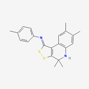 4-methyl-N-[(1Z)-4,4,7,8-tetramethyl-4,5-dihydro-1H-[1,2]dithiolo[3,4-c]quinolin-1-ylidene]aniline