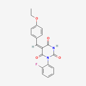 (5E)-5-(4-ethoxybenzylidene)-1-(2-fluorophenyl)pyrimidine-2,4,6(1H,3H,5H)-trione