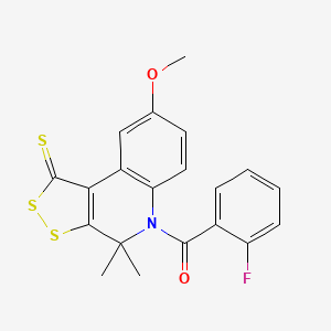 (2-fluorophenyl)(8-methoxy-4,4-dimethyl-1-thioxo-1,4-dihydro-5H-[1,2]dithiolo[3,4-c]quinolin-5-yl)methanone