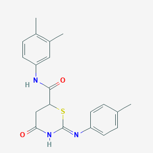 N-(3,4-dimethylphenyl)-2-[(4-methylphenyl)amino]-4-oxo-5,6-dihydro-4H-1,3-thiazine-6-carboxamide