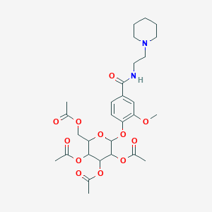 3-methoxy-N-[2-(piperidin-1-yl)ethyl]-4-[(2,3,4,6-tetra-O-acetylhexopyranosyl)oxy]benzamide