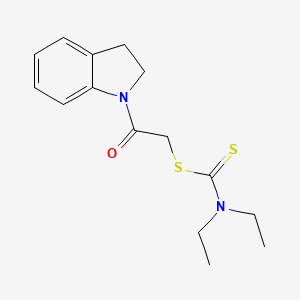 molecular formula C15H20N2OS2 B11652810 2-(2,3-dihydro-1H-indol-1-yl)-2-oxoethyl diethylcarbamodithioate 