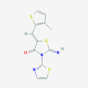 (5Z)-2-imino-5-[(3-methylthiophen-2-yl)methylidene]-3-(1,3-thiazol-2-yl)-1,3-thiazolidin-4-one