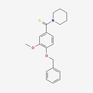 molecular formula C20H23NO2S B11652856 [4-(Benzyloxy)-3-methoxyphenyl](piperidin-1-yl)methanethione 