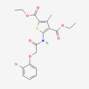 molecular formula C19H20BrNO6S B11652902 Diethyl 5-(2-(2-bromophenoxy)acetamido)-3-methylthiophene-2,4-dicarboxylate 