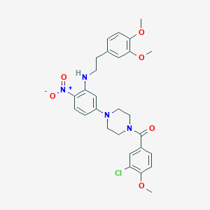 (3-Chloro-4-methoxyphenyl)[4-(3-{[2-(3,4-dimethoxyphenyl)ethyl]amino}-4-nitrophenyl)piperazin-1-yl]methanone