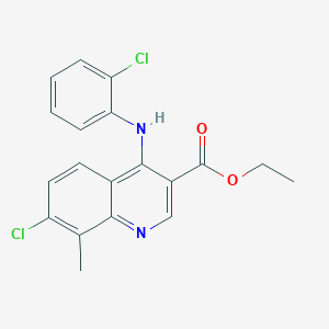 Ethyl 7-chloro-4-[(2-chlorophenyl)amino]-8-methylquinoline-3-carboxylate