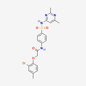 molecular formula C21H21BrN4O4S B11652963 2-(2-bromo-4-methylphenoxy)-N-{4-[(2,6-dimethylpyrimidin-4-yl)sulfamoyl]phenyl}acetamide 