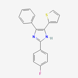 molecular formula C19H13FN2S B11653037 2-(4-fluorophenyl)-5-phenyl-4-(thiophen-2-yl)-1H-imidazole 