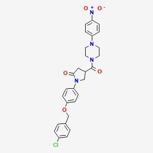 1-{4-[(4-Chlorobenzyl)oxy]phenyl}-4-{[4-(4-nitrophenyl)piperazin-1-yl]carbonyl}pyrrolidin-2-one