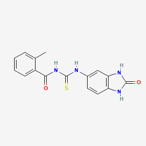 2-methyl-N-[(2-oxo-2,3-dihydro-1H-benzimidazol-5-yl)carbamothioyl]benzamide