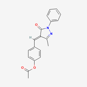 4-[(E)-(3-methyl-5-oxo-1-phenyl-1,5-dihydro-4H-pyrazol-4-ylidene)methyl]phenyl acetate