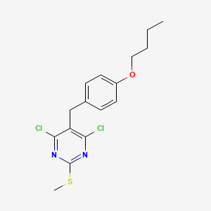 5-[(4-Butoxyphenyl)methyl]-4,6-dichloro-2-(methylsulfanyl)pyrimidine