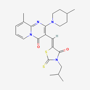 3-[(Z)-(3-isobutyl-4-oxo-2-thioxo-1,3-thiazolidin-5-ylidene)methyl]-9-methyl-2-(4-methylpiperidin-1-yl)-4H-pyrido[1,2-a]pyrimidin-4-one