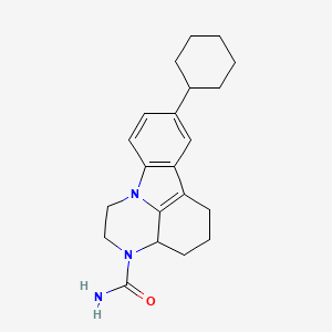 8-cyclohexyl-1,2,3a,4,5,6-hexahydro-3H-pyrazino[3,2,1-jk]carbazole-3-carboxamide