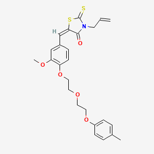 (5E)-5-(3-methoxy-4-{2-[2-(4-methylphenoxy)ethoxy]ethoxy}benzylidene)-3-(prop-2-en-1-yl)-2-thioxo-1,3-thiazolidin-4-one