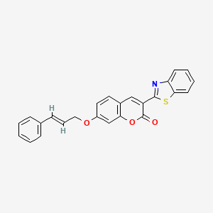 molecular formula C25H17NO3S B11653147 3-(1,3-benzothiazol-2-yl)-7-{[(2E)-3-phenylprop-2-en-1-yl]oxy}-2H-chromen-2-one 