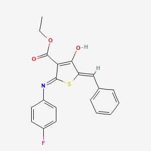 ethyl (5Z)-5-benzylidene-2-[(4-fluorophenyl)amino]-4-oxo-4,5-dihydrothiophene-3-carboxylate