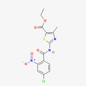 Ethyl 2-{[(4-chloro-2-nitrophenyl)carbonyl]amino}-4-methyl-1,3-thiazole-5-carboxylate