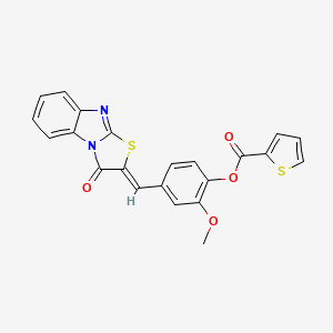 2-methoxy-4-[(Z)-(3-oxo[1,3]thiazolo[3,2-a]benzimidazol-2(3H)-ylidene)methyl]phenyl thiophene-2-carboxylate