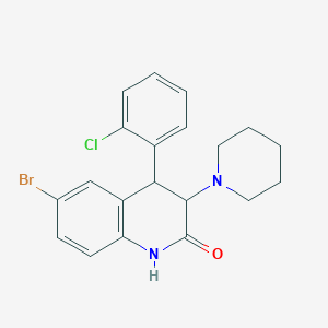 6-bromo-4-(2-chlorophenyl)-3-(piperidin-1-yl)-3,4-dihydroquinolin-2(1H)-one